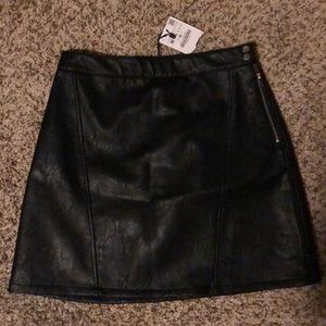 Zara Black Leather Skirt
